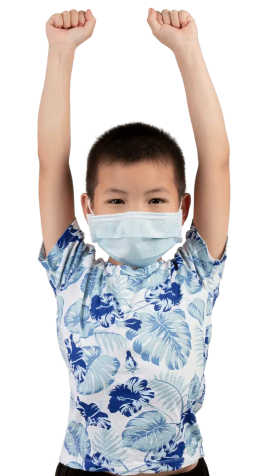 Child standing tall for a posture check