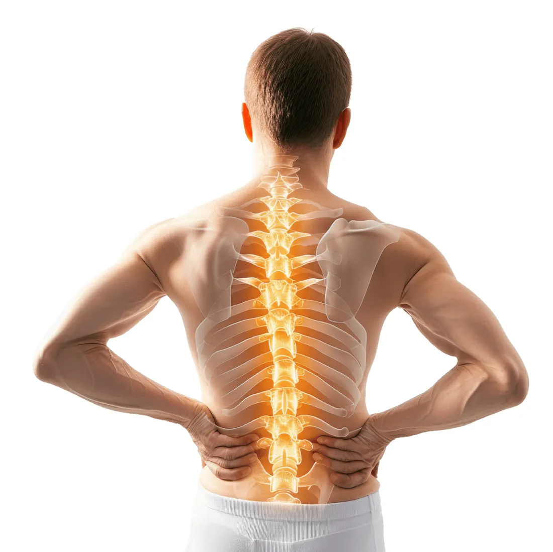 Illustration of a spine under strain